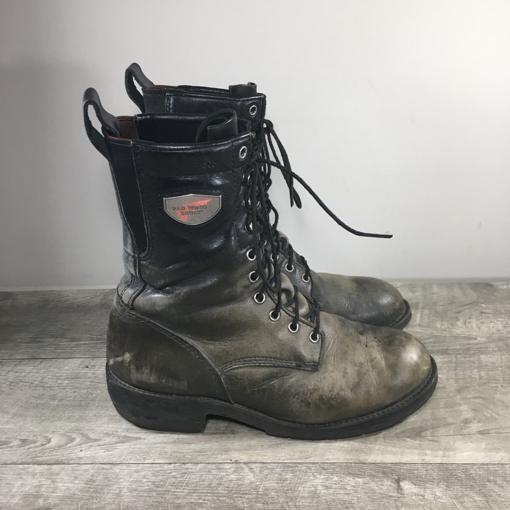 Red Wing 980 Waterproof Leather Soft Toe Motorcycle Men's Biker Riding Boots 10